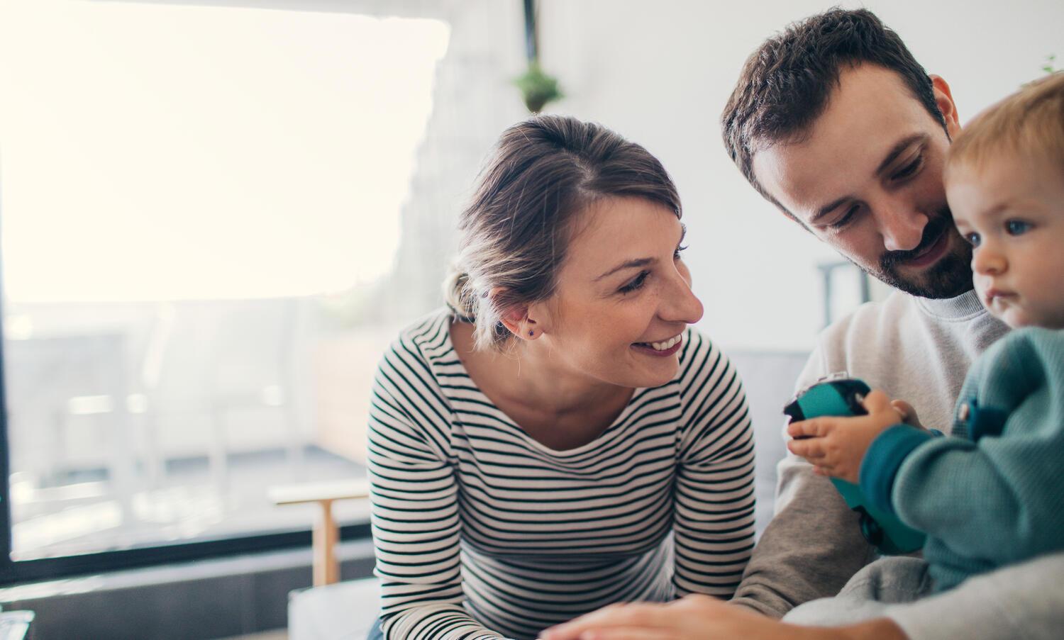 A young couple with their son