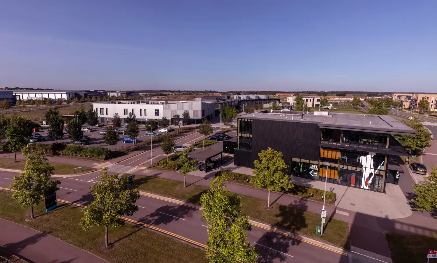 Aerial view of Alconbury Weald Enterprise Campus