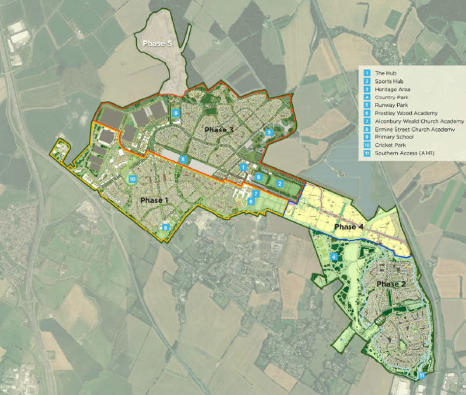 Map of the next phase of Alconbury Weald