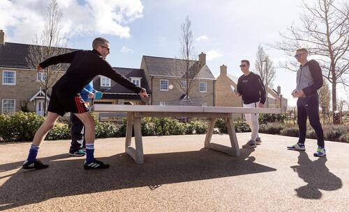 Outdoor table tennis at Alconbury Weald