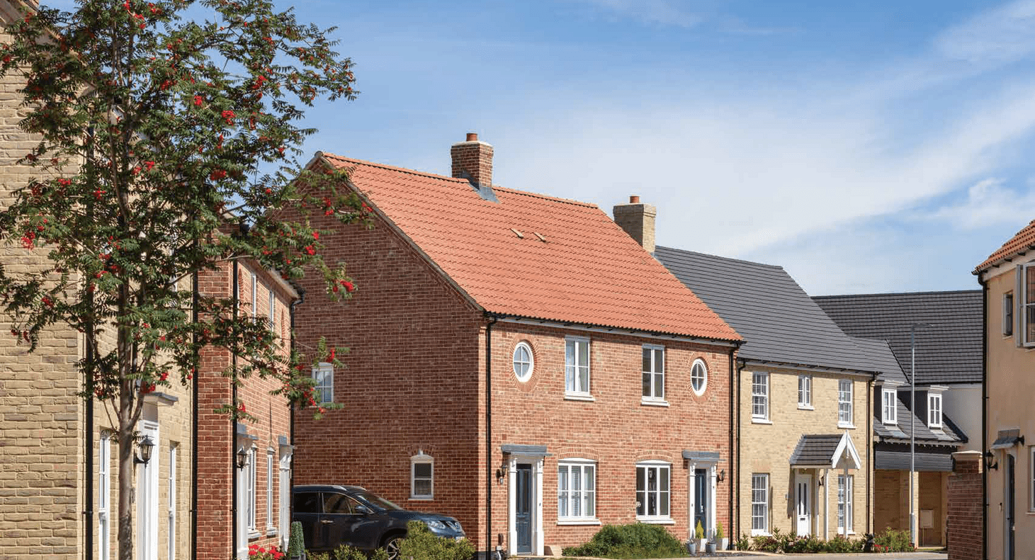 A street scene at Alconbury Weald