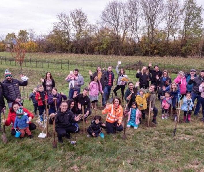 Alconbury Weald community tree planting